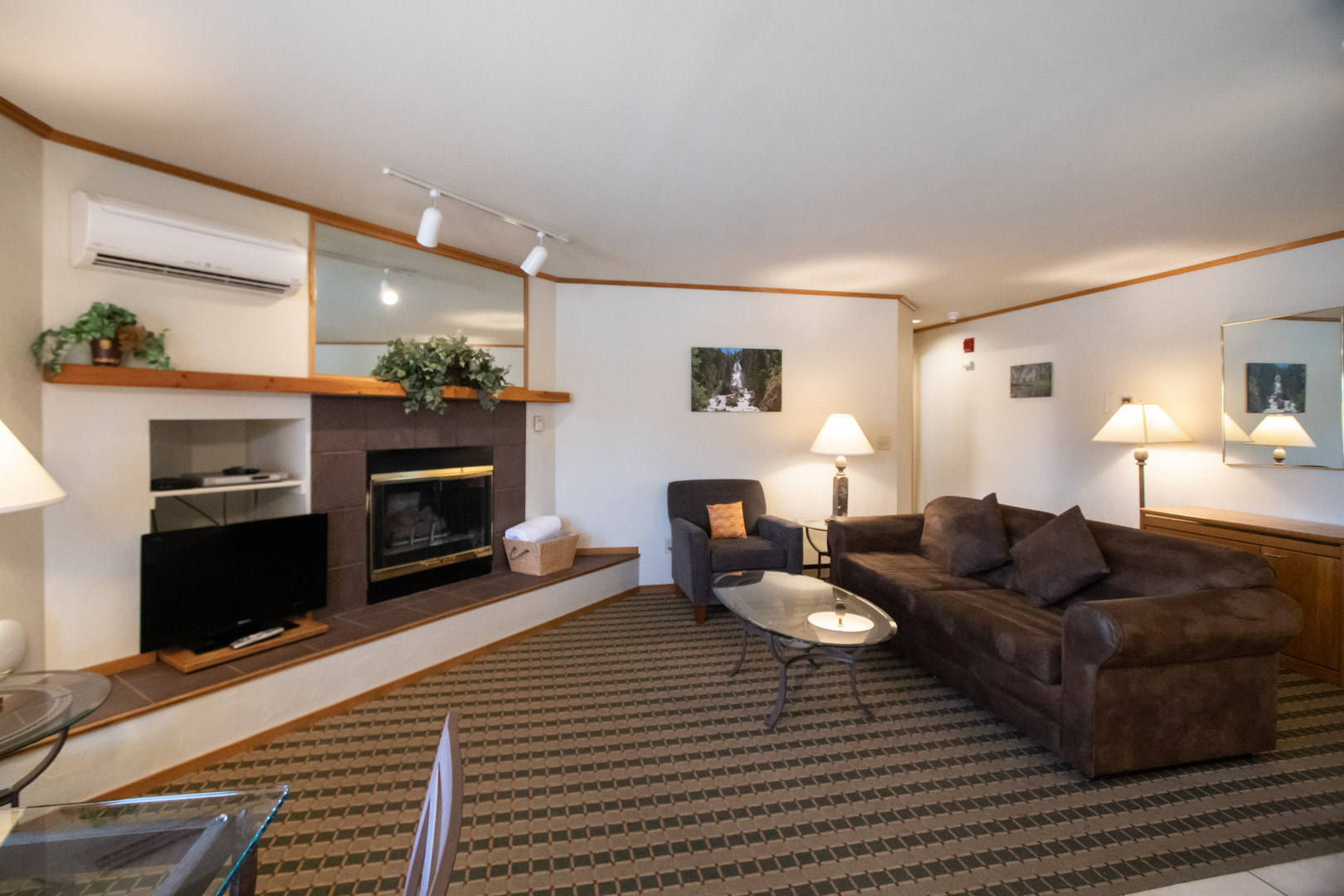 A spacious living room at VRI's Sunburst Resort in Steamboat Springs, Colorado.